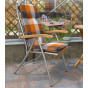 Polstr na křesla a židle s vysokou opěrkou vzor oranžovo-šedá kostka