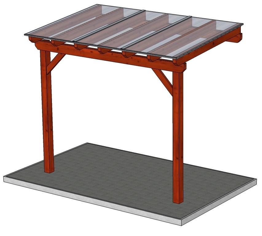Zastřešená pergola ke zdi Linda 26 Bronz
