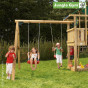 Hřiště Jungle Chalet se skluzavkou, modulem Playhouse a 2-Swing X´tra