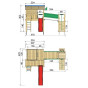 Jungle Playhouse s terasou XL, se skluzavkou a modulem Bridge