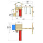 Hřiště Jungle Chalet se skluzavkou, modulem MiniMarket a 2-Swing X´tra