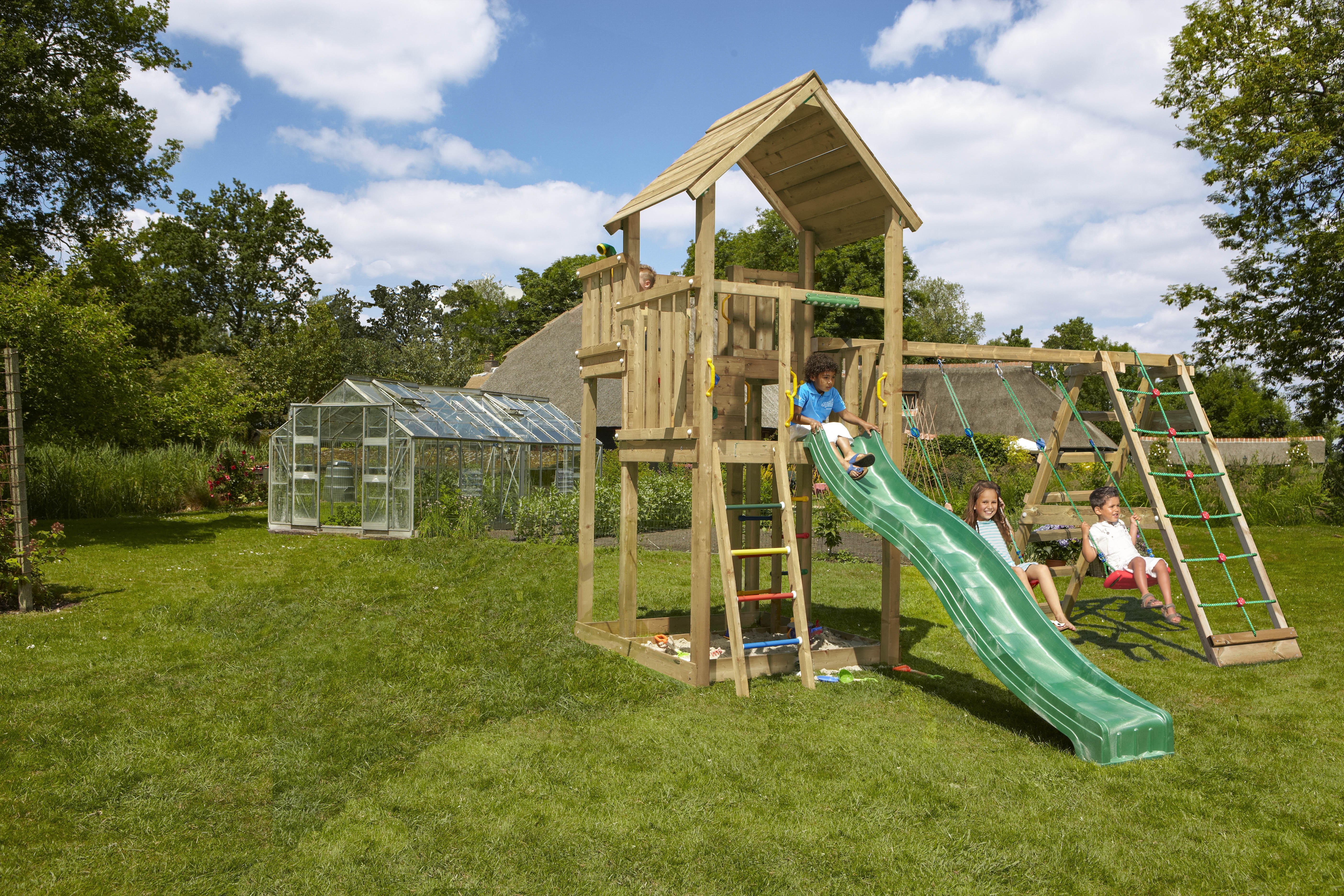 Hřiště Jungle Palace se skluzavkou a modulem Climb frame 2.0 Modrá