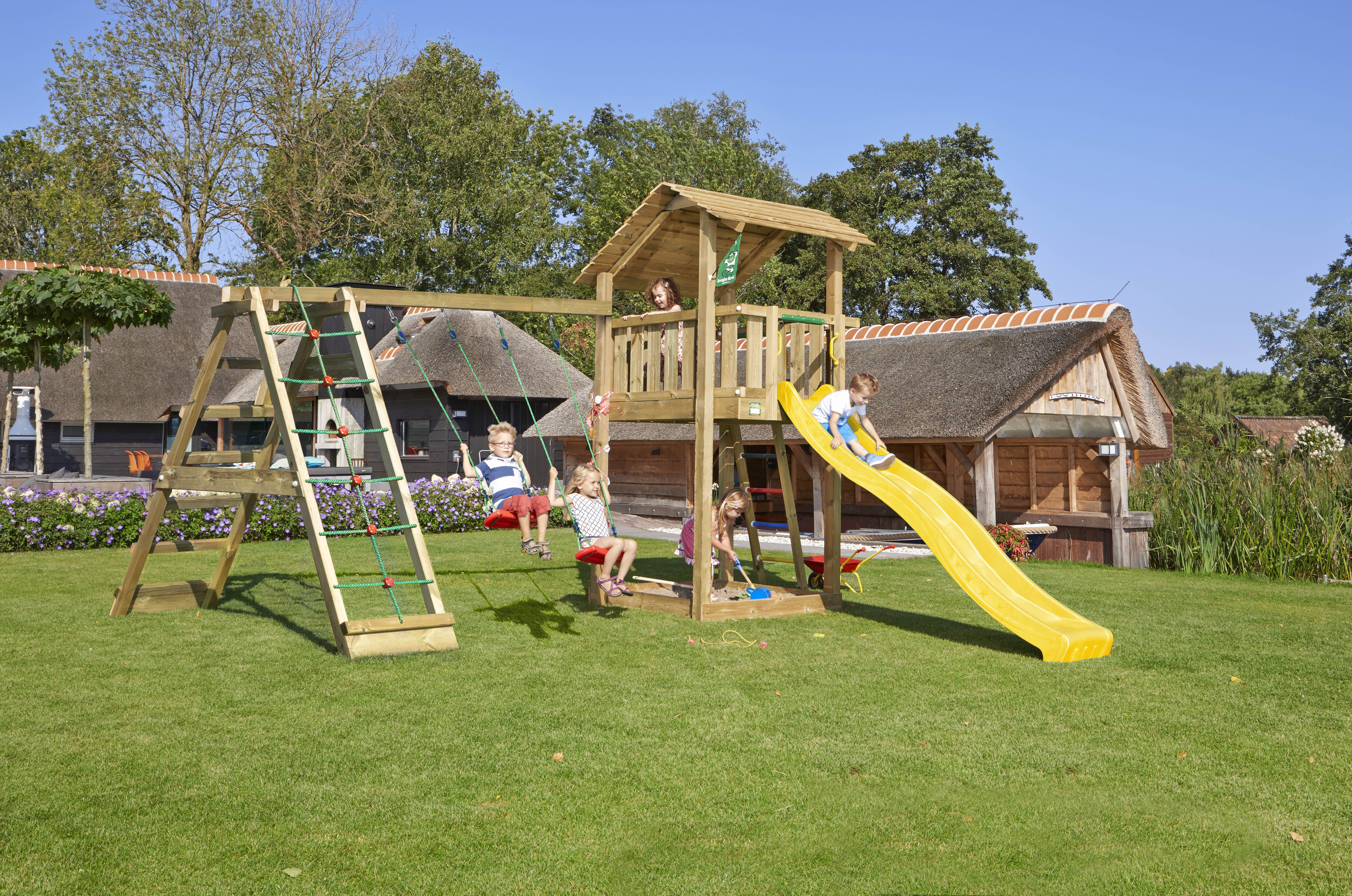 Hřiště Jungle Shelter se skluzavkou a modulem Climb frame 2.0 Modrá