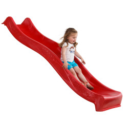 Plastová červená skluzavka s vlnkou, délka 225 cm