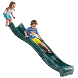 Plastová zelená skluzavka s vlnkou, délka 225 cm
