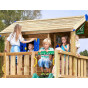 Jungle Playhouse s terasou XL, se skluzavkou a modulem 2-Swing X´tra