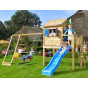 Jungle Playhouse s terasou L, se skluzavkou a modulem Climb X´tra