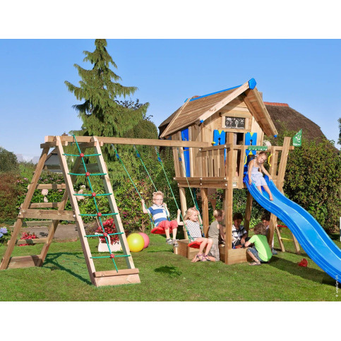 Jungle Crazy Playhouse se skluzavkou, s terasou a modulem Climb Frame 2.0