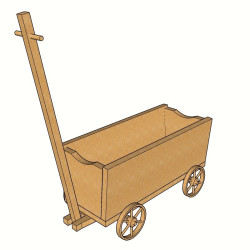 Dřevěný vozík s ojí velký