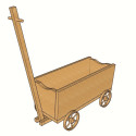 Dřevěný vozík s ojí malý