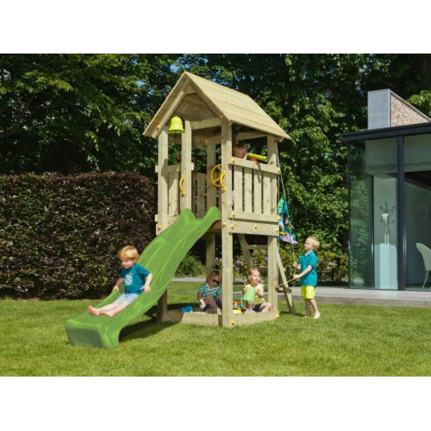 Dětská hrací věž Kiosk Swing 120 s krátkou skluzavkou