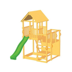 Dětská hrací věž Penthouse s dlouhou skluzavkou