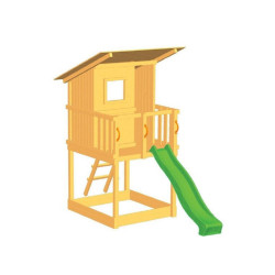 Dětská hrací věž Baech Hut 120 s krátkou skluzavkou