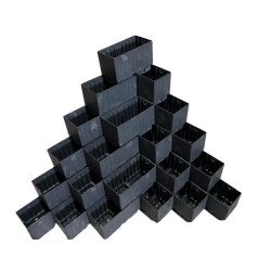 Kasko vyvýšený záhon Pyramida -  34 plastových truhlíků