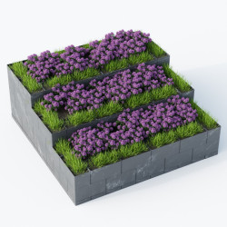 Kasko vyvýšený záhon Kaskáda -  54 plastových truhlíků