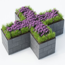 Kasko vyvýšený záhon na balkon Pyramida  50 x 75 cm