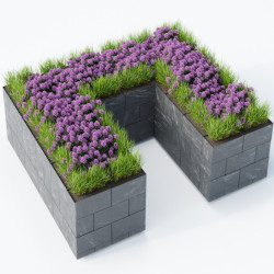 Kasko vyvýšený záhon na balkon Pyramida  50 x 75 cm