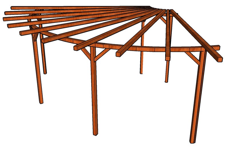 Pergola Linda 11 stojky 9 x 9 cm