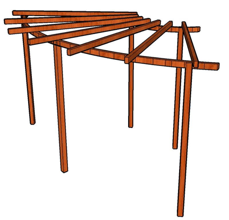 Pergola Linda 12 stojky 7 x 7 cm