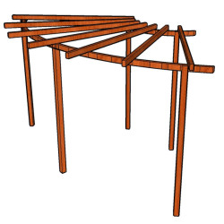 Pergola Linda 12 stojky 9 x 9 cm