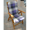 Polstr na křesla a židle s vysokou opěrkou vzor fialová  kostka
