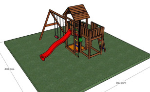 Dětské hřiště Jungle Gym natřené lazurou