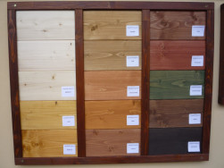 Vzorník barev na dřevo používaných na  naší lakovně