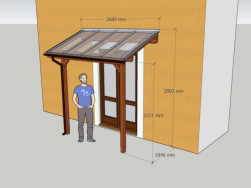 Grafický návrh na zastřešení vchodových dveří
