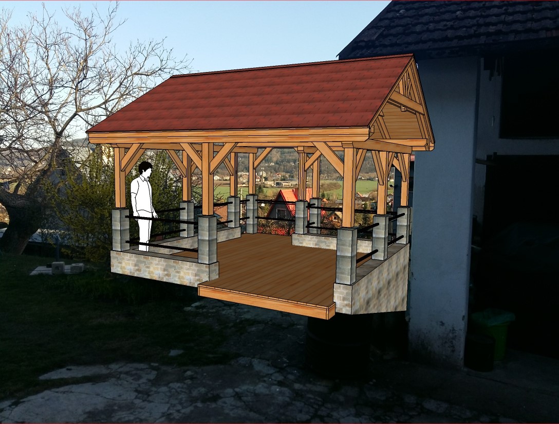 Zastřešená pergola Linda vizualizace