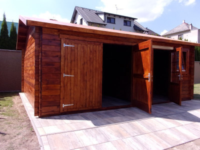 Moderní, dřevěná garáž o dvou místnostech Moa
