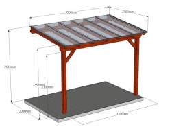 Návrh na zastřešením pergoly polykarbonátem o síle 8 mm.