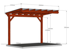 Grafický návrh i s rozměry pergoly