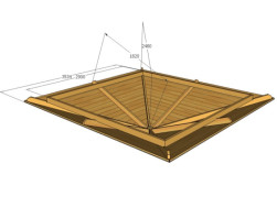 Grafické zpracování střechy zahradního altánu i s rozměry