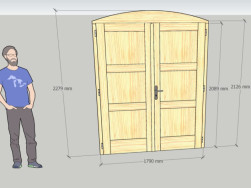 Grafický návrh na celodřevěné dvoukřídlé dveře