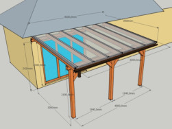 Pergola zastřešená dutinkovým polykarbonátem