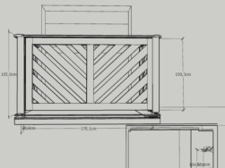 Návrh zábradlí menšího balkonu s rozměry pro výrobu