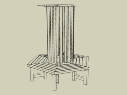 Grafický návrh na šestibokou dřevěnou lavičku
