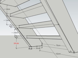 Grafické zpracování i s rozměry na výrobu dřevěného schodiště