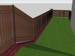 Dlouhý plot byl z části instalován ve svažitém terénu