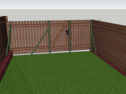 Návrh našeho technika Jiřího na plaňkový plot včetně branky