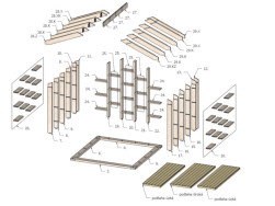 Jednotlivé prvky pro stavbu stánku  máme očíslované jako stavebnici, není pak problém s jejich sestavením