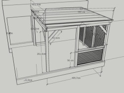 Návrh na řešení pergoly včetně lamelových výplní  i s rozměry pro výrobu