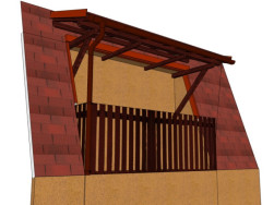 Návrh na zastřešení balkonu vsazeného do mansardové střechy