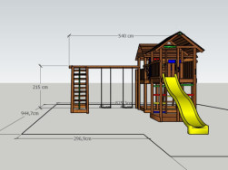 Zdvojené ráhno houpačkového modulu bylo prodlouženo pro instalaci houpačkového hnízda