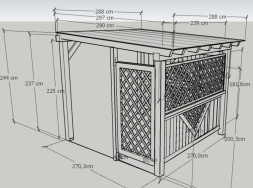 Okótovaný návrh pergoly po zaměření á pergola