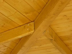 Detail konstrukce střechy zahradní atypické pergoly
