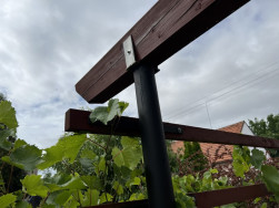 Původní dřevěné hranoly by měly být nahrazeny novou konstrukcí pergoly