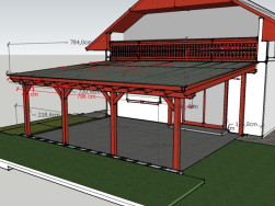 Zastřešená pergola s rozměry pro výrobu