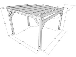 Grafický návrh na pergolu i s rozměry pro výrobu