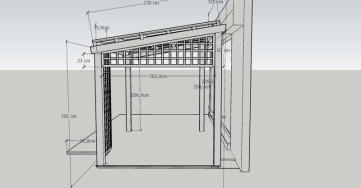 Grafick&yacute; n&aacute;vrh pergoly zpracovan&yacute; na&scaron;&iacute;m technikem i s rozměry.